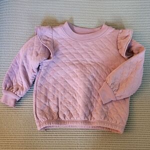 👶🏼 4/$10 12-18 Month 18m Quilted Purple Sweatshirt Longsleeve Ruffle Sleeves